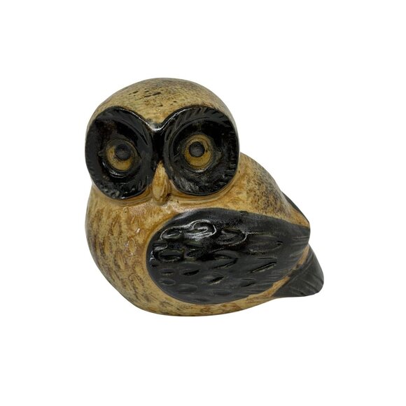 VTG Otagiri OMC Japan Stoneware Owl Figurine 3" Mid Century Pottery Collectible - Picture 1 of 5
